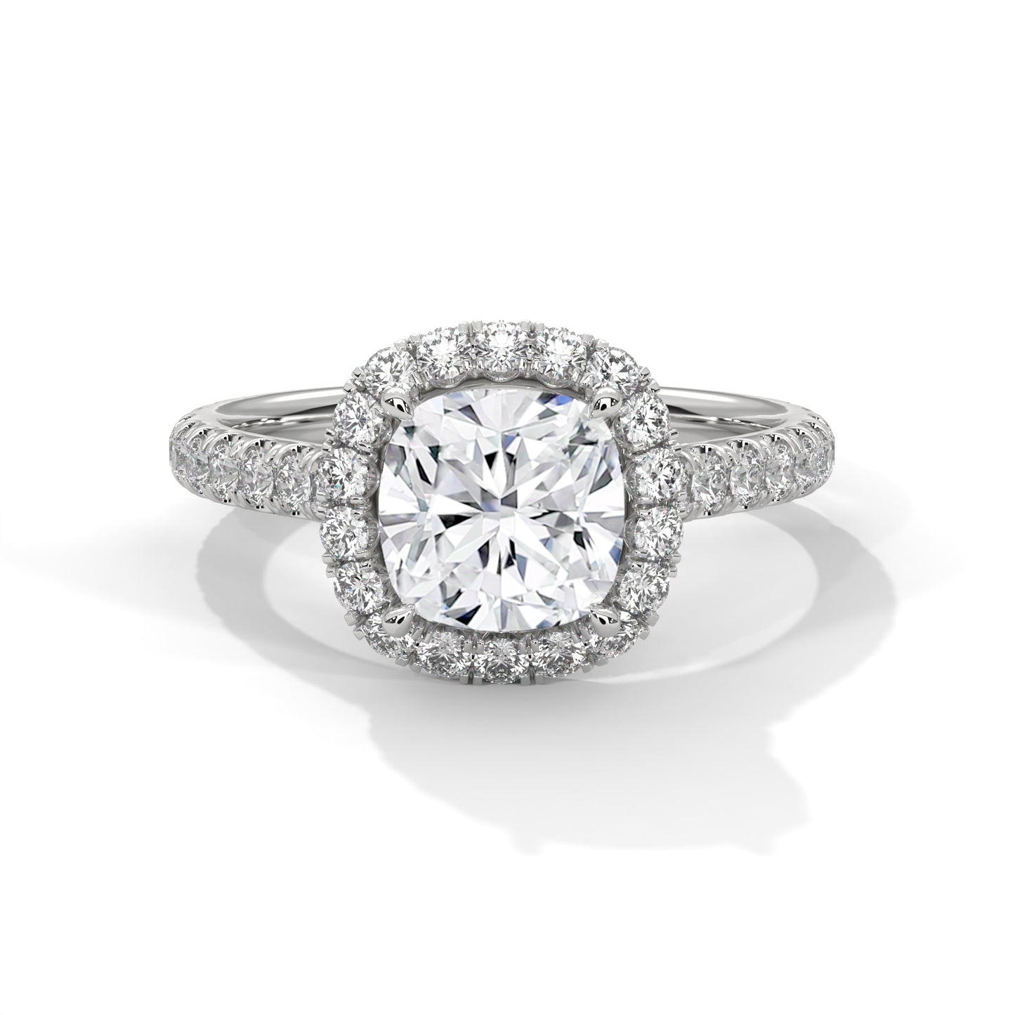 CUSHION HALO PAVE RING