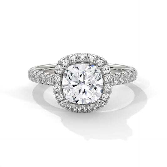 CUSHION HALO PAVE RING