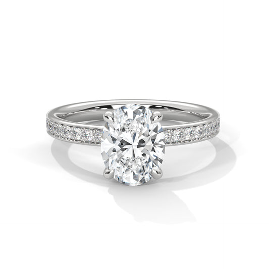 OVAL HIDDEN HALO RING