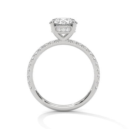 ROUND HIDDEN HALO PAVE RING
