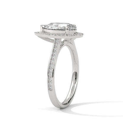 CLASSIC PEAR HALO RING