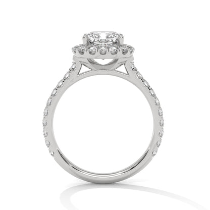 CUSHION HALO PAVE RING