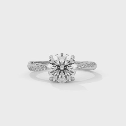 PAVE TWIST SOLITAIRE RING