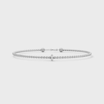 video of silver twist bracelet with diamonds 