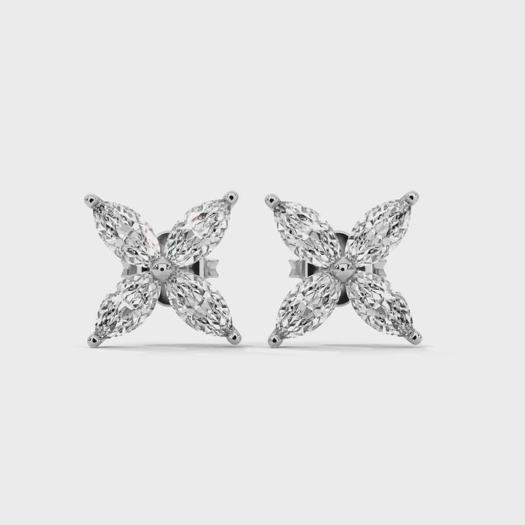flower diamond earring in sterling silver video