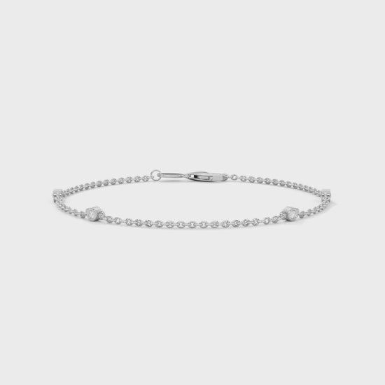 VIDEO OF Diamond Chain Bracelet in sterling silver