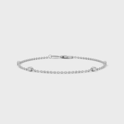 VIDEO OF Diamond Chain Bracelet in sterling silver