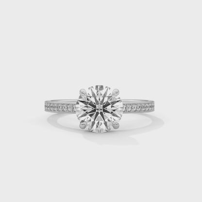 CLASSIC PAVE SOLITAIRE RING