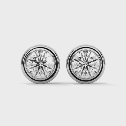 BEZEL SET DIAMOND STUDS