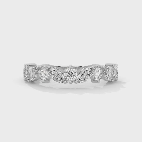 marquise diamond wedding band in silver video