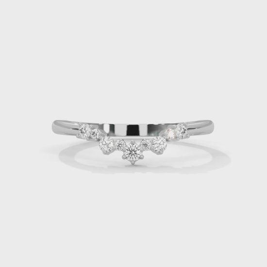 V-SHAPED DIAMOND CHEVRON RING IN STERLING SILVER