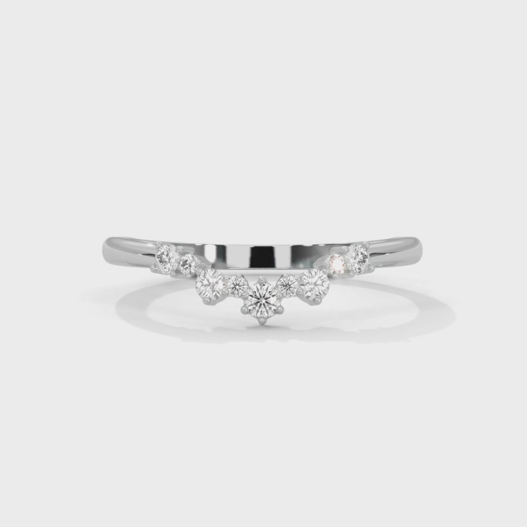 V-SHAPED DIAMOND CHEVRON RING IN STERLING SILVER