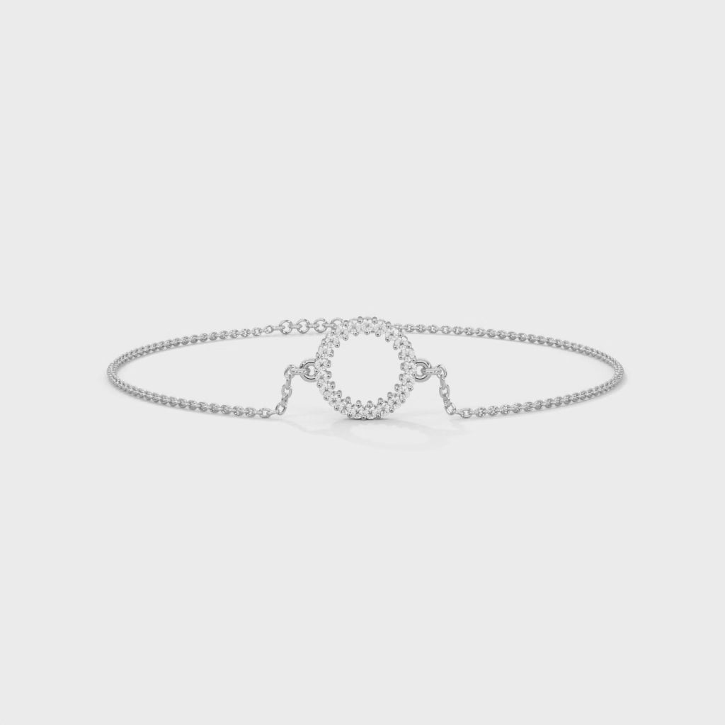 round diamond bracelet in silver video