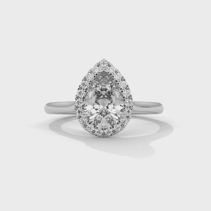 DAZZELING PEAR HALO RING