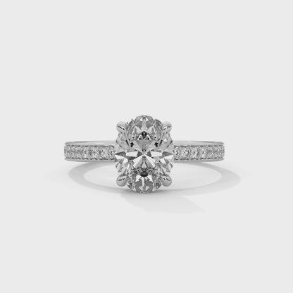 OVAL HIDDEN HALO RING