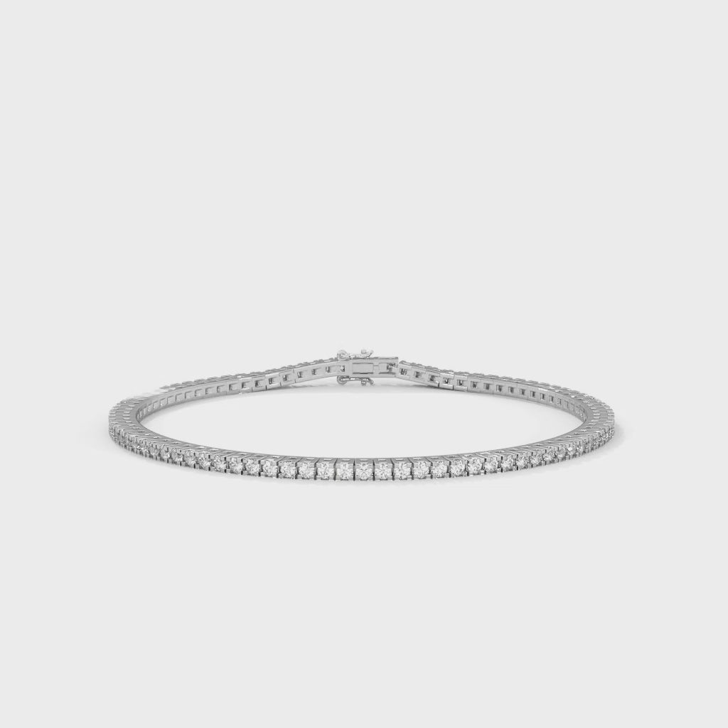 video of tennis bracelet in sterling silver